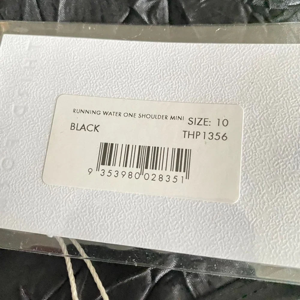 Free People Third Form Running Water One Shoulder Mini Dress Black M US10 NWT - Picture 4 of 10